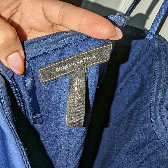 BCBG Navy Blue one shoulder maxi dress - Picture 5 of 5